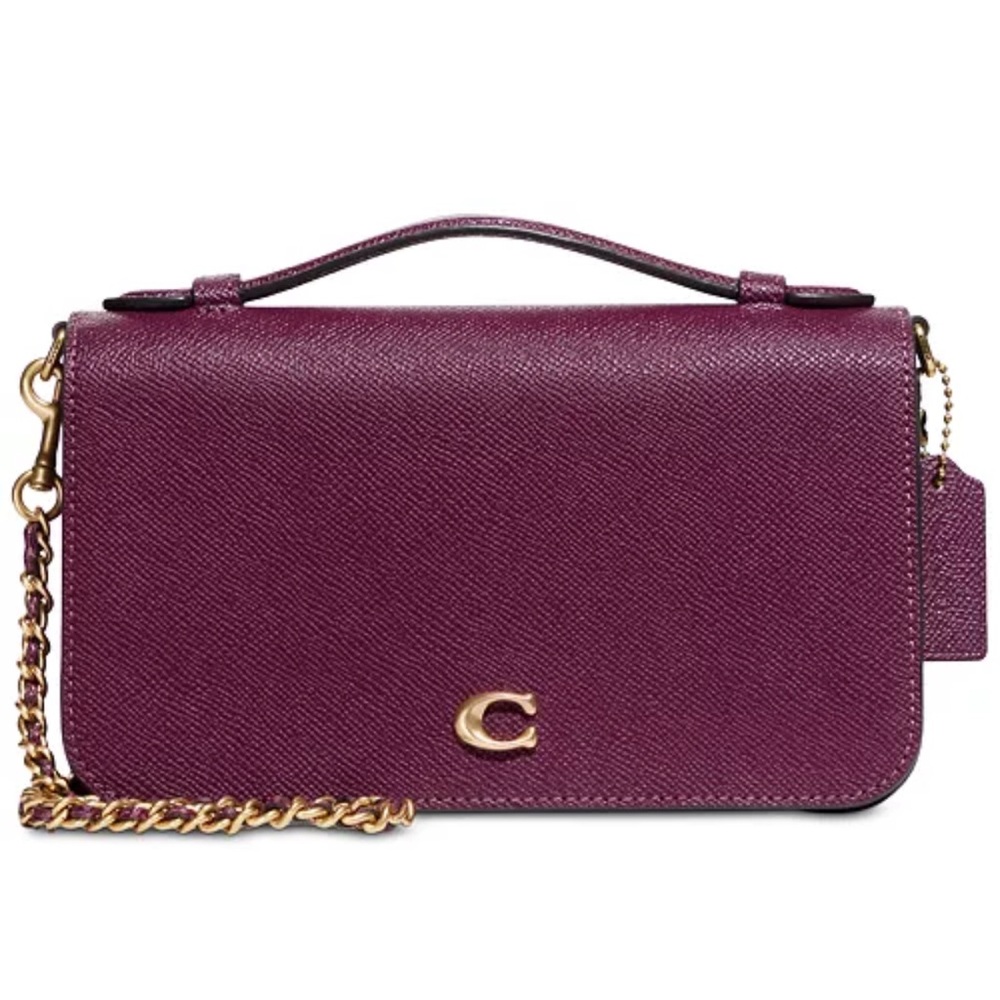Coach Rich Purple Crossbody Bag with Gold Chain